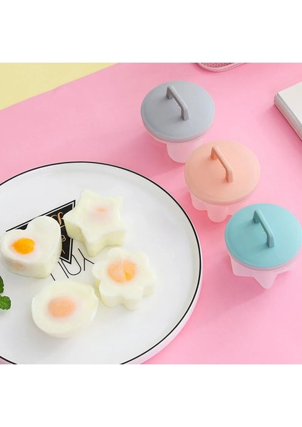 4 Adet Mavi A 4 Adet/takım Kalp Yumurta Kaynatıcı Kapaklı ve Fırça Pişirme Pişirme Aracı Yumurta Kalıp Formu Şekillendirici Omlet Kalıp Mutfak Alet Aksesuarları (Yurt Dışından)