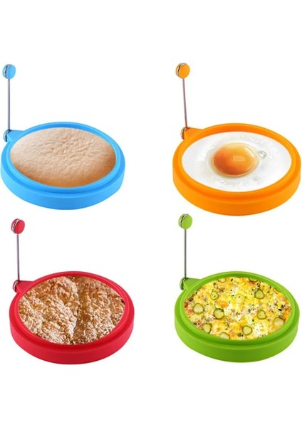 Yeşil Silikon Omlet Kızartma Yumurta Halkaları Yuvarlak Yapışmaz Kızarmış Yumurta Kalıp Krep Makinesi Kalıpları Kahvaltı Yumurta Sandviç Ocak Makinesi (Yurt Dışından)