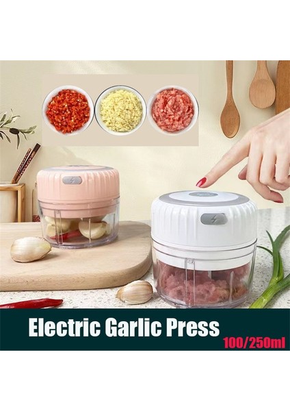 100 ml Yeşil 100/250 ml Elektrikli Sarımsak Presi Akıllı Gıda Sebze Kesicisi Kırıcı Meyve Soğan Çok Fonksiyonlu Işlemci Mutfak Aksesuarları (Yurt Dışından)