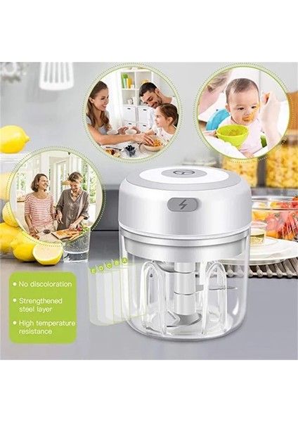 100 ml Yeşil 100/250 ml Elektrikli Sarımsak Presi Akıllı Gıda Sebze Kesicisi Kırıcı Meyve Soğan Çok Fonksiyonlu Işlemci Mutfak Aksesuarları (Yurt Dışından)