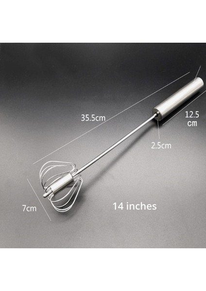 14IN Paslanmaz Çelik Yarı Otomatik Yumurta Çırpıcı 304 Paslanmaz Çelik Yumurta Çırpma Manuel El Mikseri Kendiliğinden Dönen Yumurta Karıştırıcı Mutfak Aksesuarları Yumurta Araçları (Yurt Dışından)