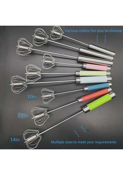 14IN Paslanmaz Çelik Yarı Otomatik Yumurta Çırpıcı 304 Paslanmaz Çelik Yumurta Çırpma Manuel El Mikseri Kendiliğinden Dönen Yumurta Karıştırıcı Mutfak Aksesuarları Yumurta Araçları (Yurt Dışından) modelleri