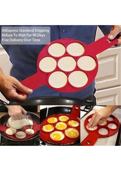 7 Şekiller Mutfak Yapışmaz Silikon Omlet Kalıp Pişirme Araçları Basit Operasyon Gözleme Mutfak Ev Yumurta Araçları Kek Pişirme Kalıp (Yurt Dışından)