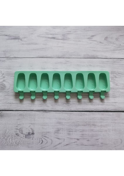 Beyaz 8 Delik Gıda Sınıfı Silikon Dondurma Kalıp Buz Pop Küp Popsicle Kalıp Sopalarla Tatlı Dıy Magnum Kek Kalıbı Dondurma Yapma Makinesi (Yurt Dışından)