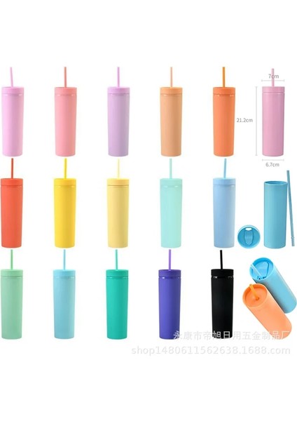 6 Hasır Kapaklar 460 Ml/16 Oz Plastik Saman Bardak Çift Katmanlı Su Şişeleri Kahve Fincanı Yeniden Kullanılabilir Sert Plastik Tumbler Kapaklı Drinkware Noel Hediyesi (Yurt Dışından) fiyatları