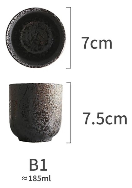B-1-185ML Rux Atölye 140ML 185ML Japon Tarzı Çay Fincanı Su Bardağı Kumtaşın Seramik El-Boyalı Kungfu Çay Fincanı Mutfağı Drinkware (Yurt Dışından)
