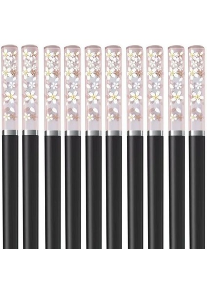 Pembe-Siyah-5 Çift 1/5/10 Çift Amber Sakura Çubuklarını Kiraz Çiçeği Yaprakları Desen Kaymaz Suşi Çubuğu Çubuklarını Çevre Dostu Gıda Çubuklarını (Yurt Dışından) fiyatları