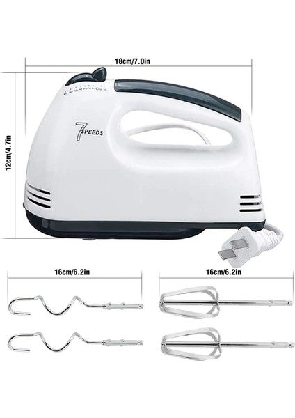 Abd Plug Manuel Mini 7 Hız Hamur El Mikseri Gıda Blender Çok Fonksiyonlu El Mutfak Robotu Otomatik Elektrikli Mutfak Mikser Aracı (Yurt Dışından)