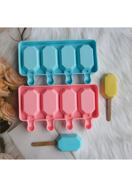013 Yeşil Sekizgen Dondurma Silikon Kalıp 4 Kavite Magnum Silikon Kalıp Dıy Buz Kalıbı Kalıpları Yaratıcı Popsicle Kalıp Kek Dekorasyon (Yurt Dışından) fırsatları