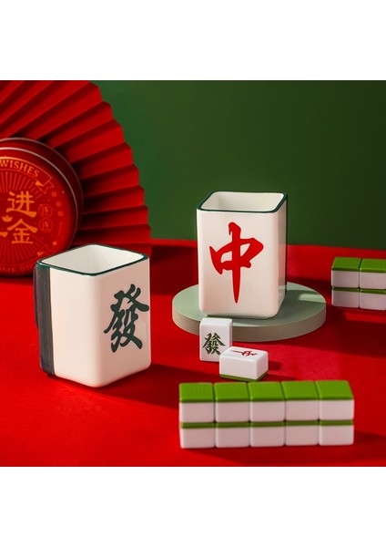 D Mahjong Şekilli Seramik Kupa Kişiselleştirilmiş Yaratıcı Fincan Retro Çin Içme Bardakları Tatil Eve Taşınma Hediye Kahve Kupaları (Yurt Dışından) modelleri