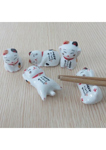 Stil 3 Sevimli Japon Tarzı Seramik Çubuklarını Tutucu Yaratıcı Beyaz Şanslı Kedi Çubuk Standı Mutfak Sanatları Kawai Sofra Tutucu (Yurt Dışından)