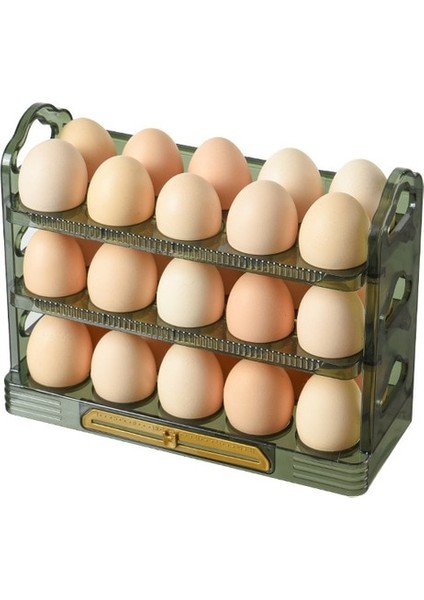 Yeşil Yumurta Kutusu 20/30 Izgaralar Yumurta Buzdolabı Saklama Kutusu 3 Katmanlı Taze Tutma Yumurta Raf Tutucu Yerden Tasarruf Sağlayan Mutfak Yumurta Tepsisi Mutfak Organizatör (Yurt Dışından)