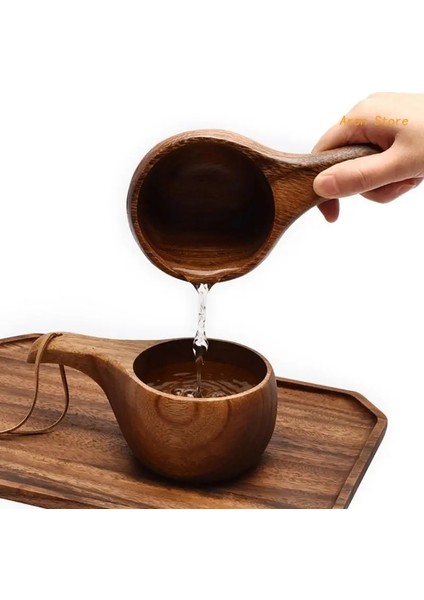Stil 3 210 ml Finlandiya Kuksa Taşınabilir Ahşap Kahve Kupaları El Yapımı Süt Kupası Handgrip ile Kahvaltı Içme Mutfak Drinkware (Yurt Dışından)
