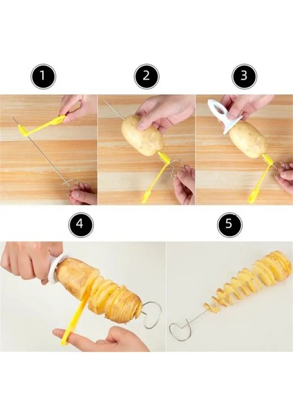 1 Takım Xiaomi Spiral Patates Kesici Bükülmüş Dilim Patates Kulesi Kasırga Patates Kesim Diy Yaratıcı Meyve ve Sebze Spiral Dilimleme (Yurt Dışından) modelleri