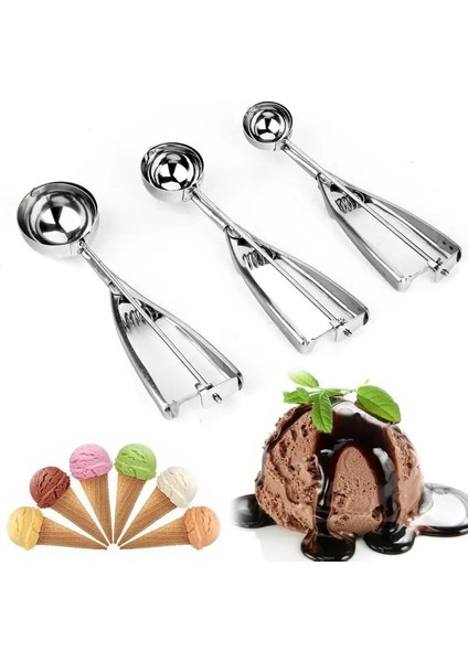 1 Adet 6 cm Paslanmaz Çelik Dondurma Kepçe Patates Püresi Kaşık Dondurma Topu Parfe Yapımcısı Pratik Mutfak Gereçleri Yemek Sunucusu 4 Cm/6 cm (Yurt Dışından)