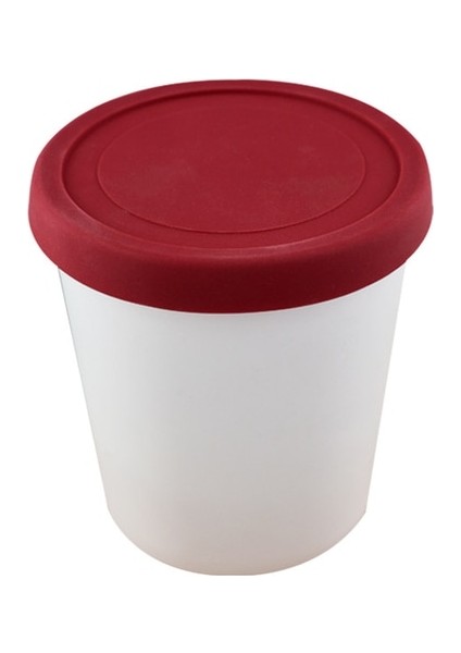 Kırmızı Orta Dondurma Bardak Konteyner Tatlı Dondurucu Saklama Kabı Küvet Kapaklı Konteynerler Plastik Yuvarlak Küvetler Tatlı Gıda Saklama Kabı (Yurt Dışından)