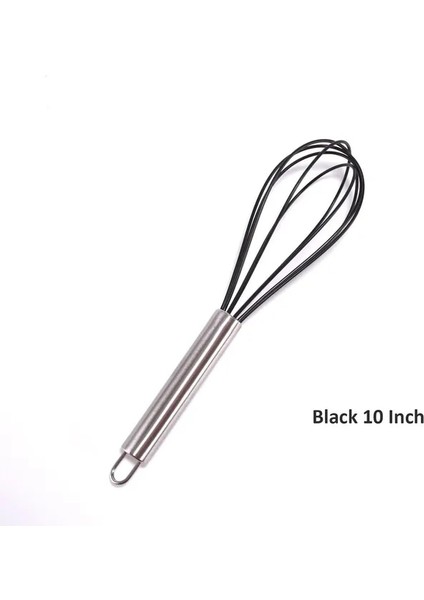 Siyah 10 Inç Manuel Kırmızı Yumurta Çırpıcı Paslanmaz Çelik Silikon Balon Çırpma Krema Mikser Karıştırma Karıştırma Çırpma Balon Bobin Tarzı Yumurta Araçları (Yurt Dışından)