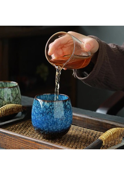 L 250 ml Retro Fırın Seramik Espresso Kahve Fincanı Ev Kung Fu Çay Bardağı Yaratıcı Tasarım Ev Su Bardağı Latte Bardak (Yurt Dışından)