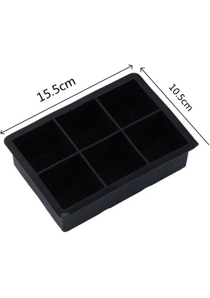 6 Izgaralar 4/6/8/15 Izgara Büyük Buz Kalıbı Kalıp Kutusu Büyük Gıda Sınıfı Silikon Buz Küpü Kare Tepsi Kalıp Diy Şarap Barı Pub Buz Blokları Makinesi Modeli (Yurt Dışından)