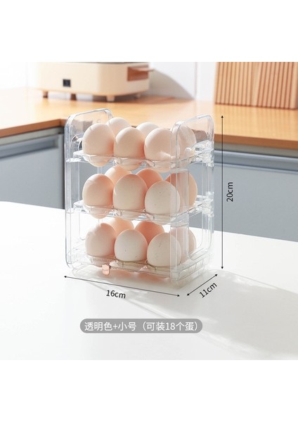 Beyaz Buzdolabı Için 18 Raf Tutucu Taze Tutma Kutusu Yumurta Sepeti Saklama Kapları Mutfak Düzenleyici Otomatik Haddeleme Yumurta Kutusu Çok Katmanlı (Yurt Dışından)