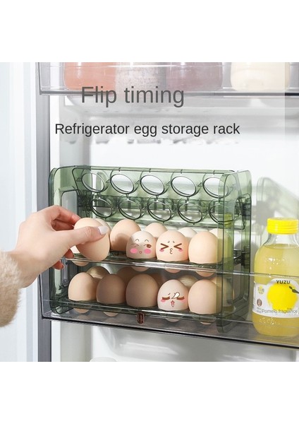 Beyaz Buzdolabı Için 18 Raf Tutucu Taze Tutma Kutusu Yumurta Sepeti Saklama Kapları Mutfak Düzenleyici Otomatik Haddeleme Yumurta Kutusu Çok Katmanlı (Yurt Dışından) fırsatları