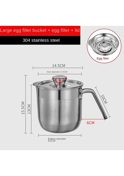 L Üç Parçalı Set 304 Paslanmaz Çelik Yumurta Ayırıcı Bebek Gıda Takviyesi Yumurta Sarısı Proteini Fantastik Filtreleme Aracı Ev Yumurta Ayırıcı Seti (Yurt Dışından)