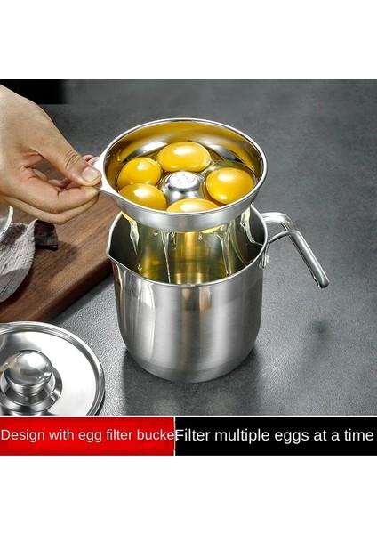 L Üç Parçalı Set 304 Paslanmaz Çelik Yumurta Ayırıcı Bebek Gıda Takviyesi Yumurta Sarısı Proteini Fantastik Filtreleme Aracı Ev Yumurta Ayırıcı Seti (Yurt Dışından) fiyatları