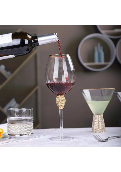 Stil 5 Saray Lüks Batı Şarap Bardağı Kadeh Altın Kakma Elmas El Yapımı Kokteyl Şampanya Şarap Kupası Tatil Hediye Kırmızı Şarap Bardağı (Yurt Dışından) modelleri