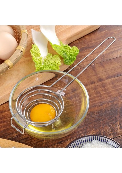 Gümüş 1 Pc Spiral Paslanmaz Çelik Yumurta Beyaz Ayırıcı Taşınabilir Yumurta Sarısı Sökücü Bölücü Uzun Saplı Mutfak Aracı Yeni (Yurt Dışından) fiyatları