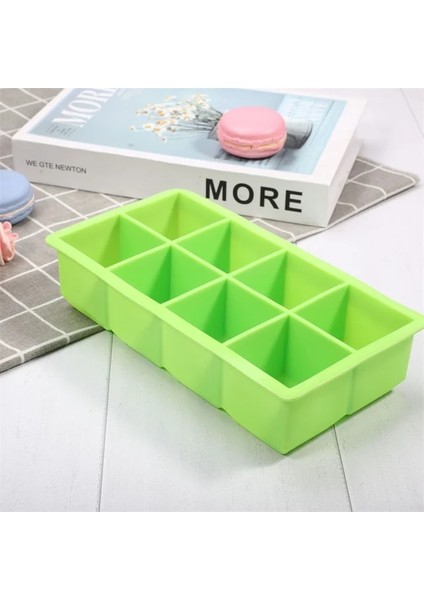 Yeşil Buz Kalıbı Kalıp Dev Jumbo Büyük Gıda Sınıfı Silikon Buz Küpü Kare Tepsi Kalıp Dıy Buz Yapım Makinesi Buz Küpü Tepsi (Yurt Dışından)