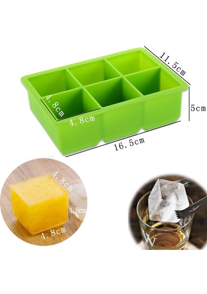 Yeşil Buz Kalıbı Kalıp Dev Jumbo Büyük Gıda Sınıfı Silikon Buz Küpü Kare Tepsi Kalıp Dıy Buz Yapım Makinesi Buz Küpü Tepsi (Yurt Dışından) fiyatları