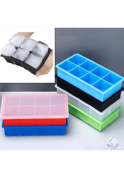 Yeşil Buz Kalıbı Kalıp Dev Jumbo Büyük Gıda Sınıfı Silikon Buz Küpü Kare Tepsi Kalıp Dıy Buz Yapım Makinesi Buz Küpü Tepsi (Yurt Dışından) fırsatları