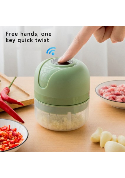 250 ml Yeşil 100/250 ml Elektrikli Sarımsak Ezici Sebze Biber Et Kıyıcı Basın USB Ücretli Mini Öğütücü Yiyecek Mikseri Mutfak Aksesuarları (Yurt Dışından) fırsatları