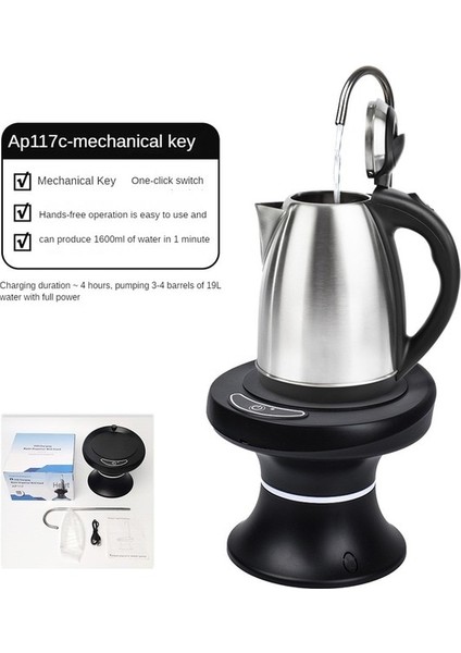 C 1.6l Otomatik Su Sebili Elektrikli Su Galon Şişe Namlulu Pompa USB Şarj Edilebilir Taşınabilir Içecek Sebili Su Şişesi Pompası (Yurt Dışından)