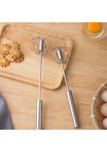 Tip 2 Paslanmaz Çelik Yarı Otomatik Dönen Yumurta Çırpıcı Kendiliğinden Dönen Krem Eşyaları Çırpma Manuel Mikser Ev Mutfak Aracı Gadget (Yurt Dışından)