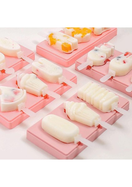Stil 8 1 Adet Silikon Dondurma Kalıp Popsicle Sevimli Karikatür Hayvan Pop Kapakları ve Çubukları ile Yeniden Kullanılabilir Diy Yapımı Yaz Favorileri 4 Adet/grup (Yurt Dışından)