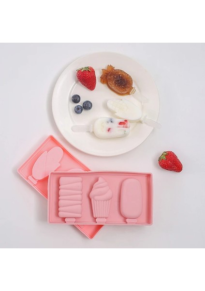 Stil 8 1 Adet Silikon Dondurma Kalıp Popsicle Sevimli Karikatür Hayvan Pop Kapakları ve Çubukları ile Yeniden Kullanılabilir Diy Yapımı Yaz Favorileri 4 Adet/grup (Yurt Dışından)