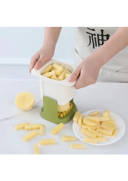 Beyaz Mutfak Sebze Kesici Manuel Dilimleme Patates Cipsi Kesme Kutusu Havuç Soğan Doğrama Kıyıcı Meyve Gıda Parçalayıcı Mutfak Aletleri (Yurt Dışından)