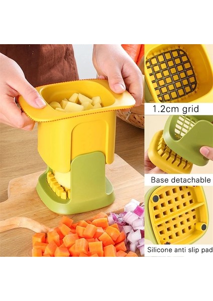 Beyaz Mutfak Sebze Kesici Manuel Dilimleme Patates Cipsi Kesme Kutusu Havuç Soğan Doğrama Kıyıcı Meyve Gıda Parçalayıcı Mutfak Aletleri (Yurt Dışından) fırsatları