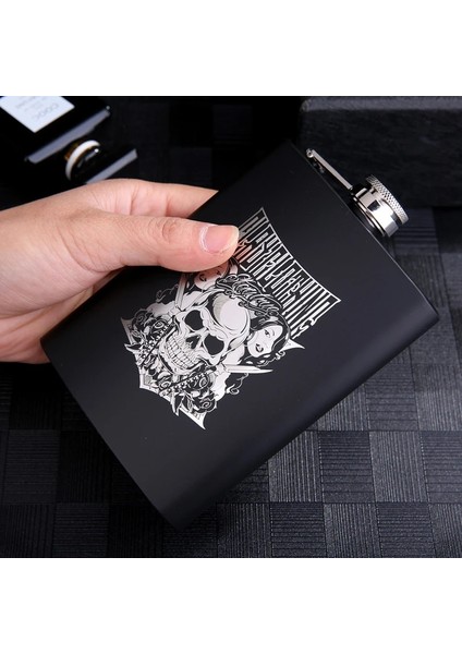 07 Mat Siyah Sprey Boya 8 Oz Paslanmaz Çelik Cep Şişesi Beyaz Şarap Şişesi Taşınabilir Açık Su Isıtıcısı (Yurt Dışından) modelleri