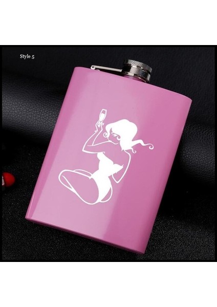 Stil 5 Relliar 21 Stil Paslanmaz Çelik Cep Şişesi 8 Oz/6 Oz Renkli ve Gül Pembe Kadın Taşınabilir Flagon Cep Şişesi Viski Kış Için (Yurt Dışından)