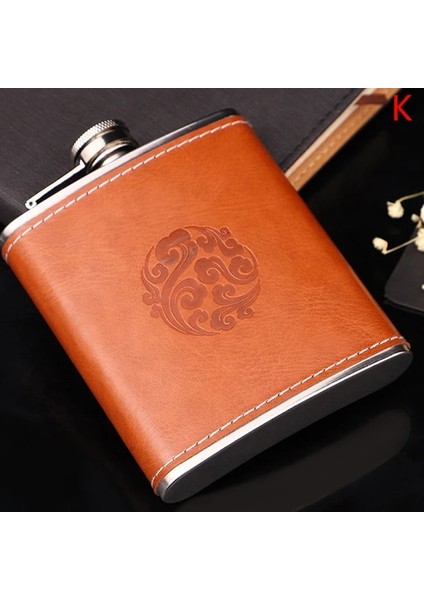 K 7oz Cep Şişesi Paslanmaz Çelik Seyahat Flagon Şarap Viski Potu Likör Şişesi (Yurt Dışından)