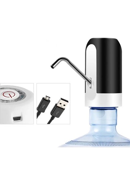 Siyah Yeni Su Şişesi Pompası Otomatik Anahtar Içme Sebili USB Şarj Otomatik Elektrikli Su Sebili Pompası Şişe Su Pompası (Yurt Dışından)