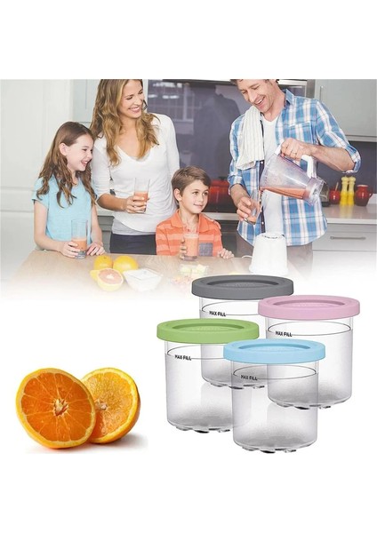 2 Adet Pembe 2 Adet/4 Adet Dondurma Pint Bardak Nınja-Creamı NC299AMZ/NC300S Serisi Dondurma Yapma Makinesi Değiştirmeleri Saklama Kavanozu Sızdırmazlık Kapaklı (Yurt Dışından)