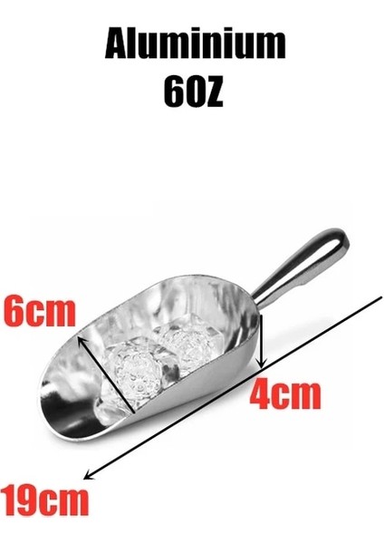 Alüminyum 6oz 1 Adet Çok Fonksiyonlu Paslanmaz Çelik Bar Buz Kepçesi Kürek Gıda Çay Şeker Kepçe Süpermarket Bar Için (Yurt Dışından)