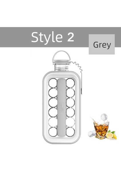 Gri 2 In 1 Taşınabilir Silikon Buz Topu Makinesi Su Isıtıcısı Yaratıcı Buz Küpü Kalıp Mutfak Bar Alet Buz Hokeyi Kafes Yapma Aracı Su Isıtıcısı (Yurt Dışından)