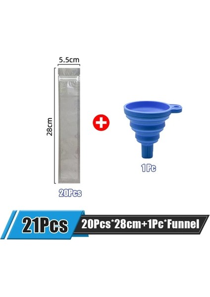 20 Adet ve Huni Tek Kullanımlık Şeffaf Dondurma Torbaları Buz Kalıp Çantaları Popsicle Çantaları Dondurma Suyu Yoğurt Çikolata Buz Torbaları Mutfak Aksesuarları (Yurt Dışından)