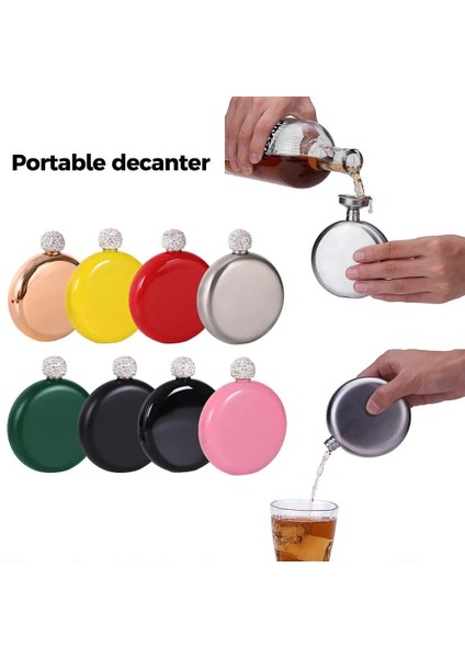 E Likör Cep Şişesi Bayan Taşınabilir Şarap Sürahisi Paslanmaz Çelik Alkol Şişesi Yaratıcı Kristal Kapaklı Drinkware Şişe Yenilik Cep Şişesi (Yurt Dışından) fırsatları