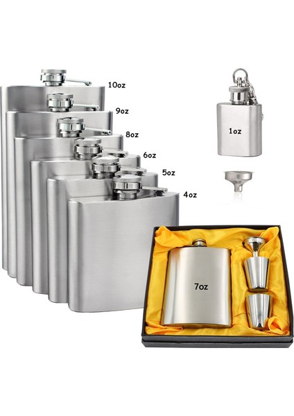 6 Oz 7 Oz Cep Şişesi Hediye Seti, Paslanmaz Çelik Cep Şişesi Huni ile Sert Alkol Viski Şarap Su Isıtıcısı Kapasitesi 1-10 Oz (Yurt Dışından) fiyatları
