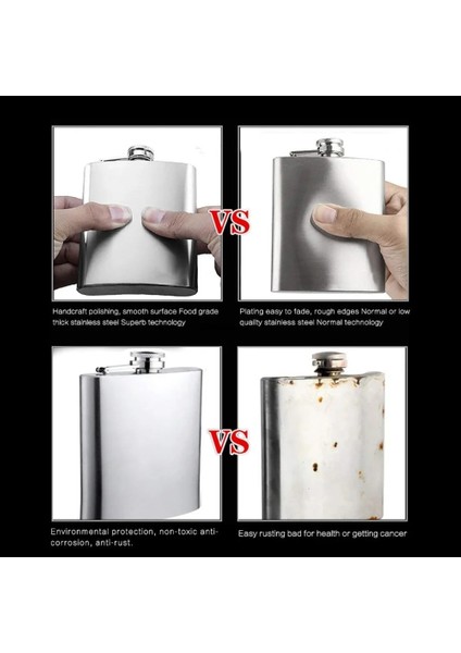 6 Oz 7 Oz Cep Şişesi Hediye Seti, Paslanmaz Çelik Cep Şişesi Huni ile Sert Alkol Viski Şarap Su Isıtıcısı Kapasitesi 1-10 Oz (Yurt Dışından) modelleri